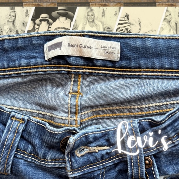 Levi’s “Demi Curve” Low Rise Skinny Jeans – Dark Wash – Size 25x32 (Women’s 0-2) - Picture 4 of 4